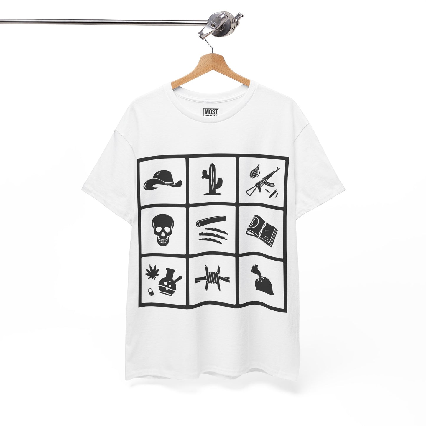 π₯ Cartel Couture "Narco Grid" T-Shirt - Most Wanted π₯