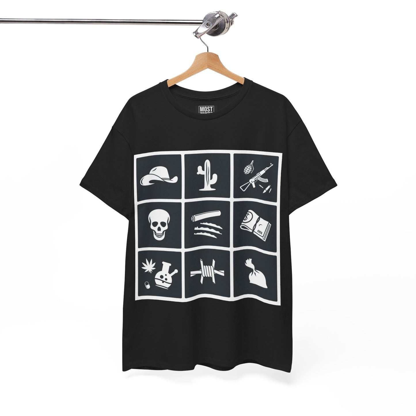 π₯ Cartel Couture "Narco Grid" T-Shirt - Most Wanted π₯