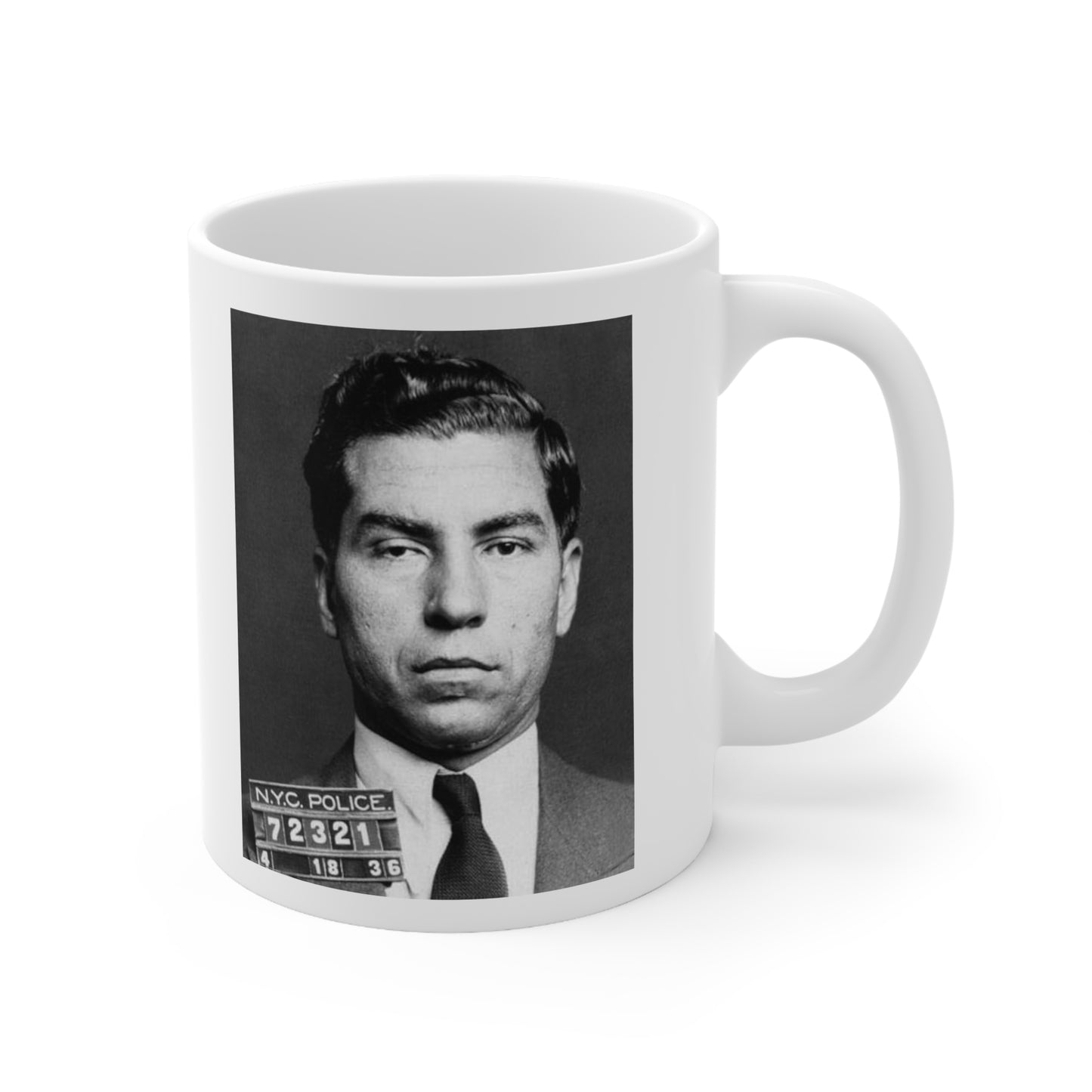 ☕ Lucky Luciano 1936 Mugshot Mug – Most Wanted