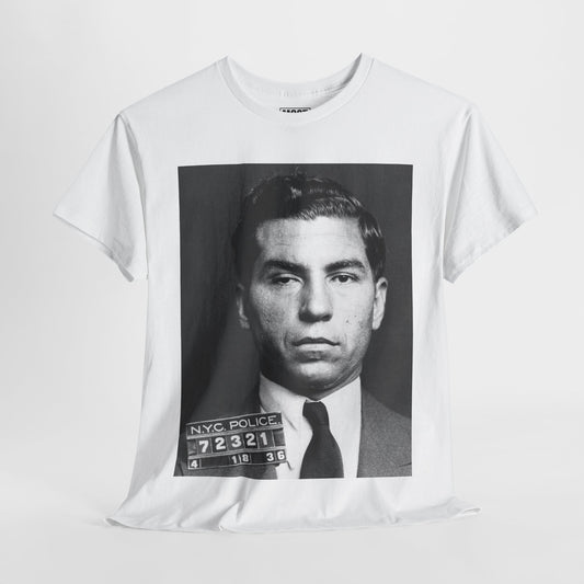 ♠️Lucky Luciano 1936 Mugshot T-Shirt – Most Wanted♠️
