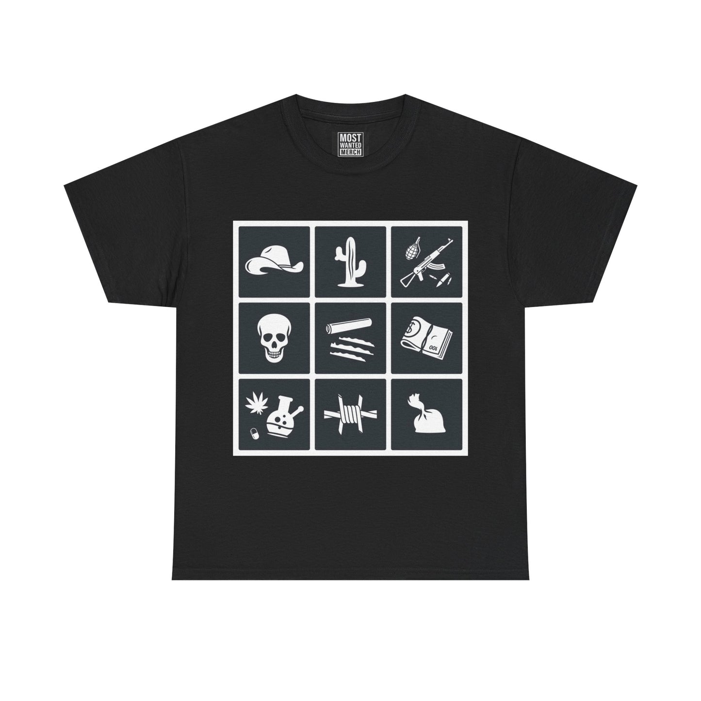 π₯ Cartel Couture "Narco Grid" T-Shirt - Most Wanted π₯