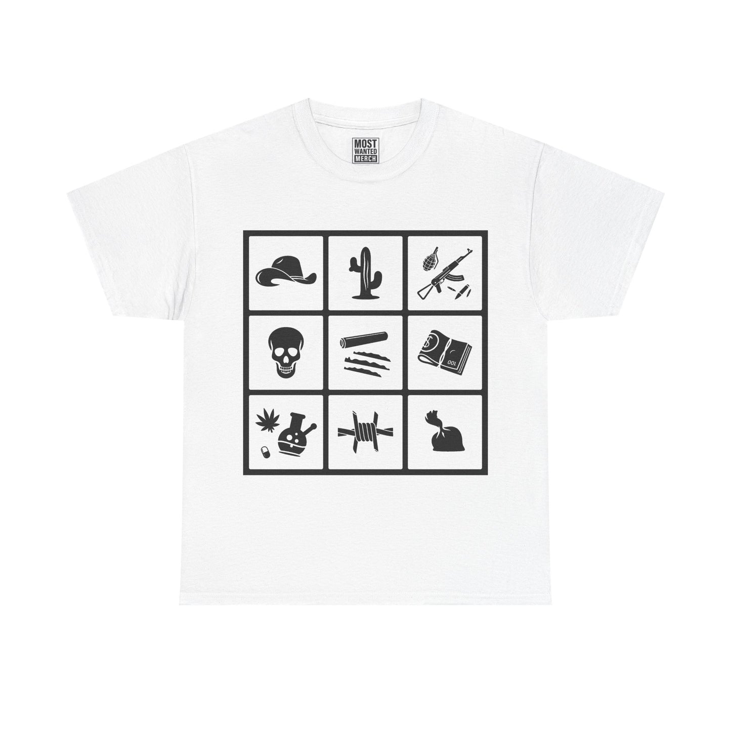 π₯ Cartel Couture "Narco Grid" T-Shirt - Most Wanted π₯