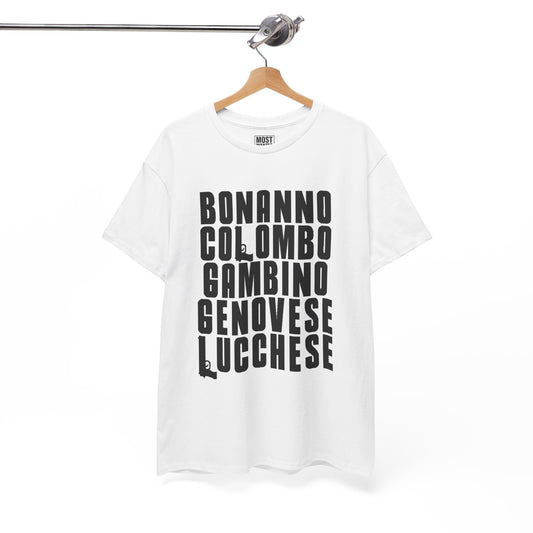 🖤 “The Five Families” Mafia T-Shirt | Most Wanted Merch 🖤