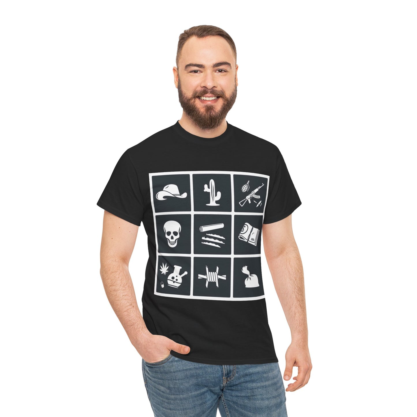 π₯ Cartel Couture "Narco Grid" T-Shirt - Most Wanted π₯