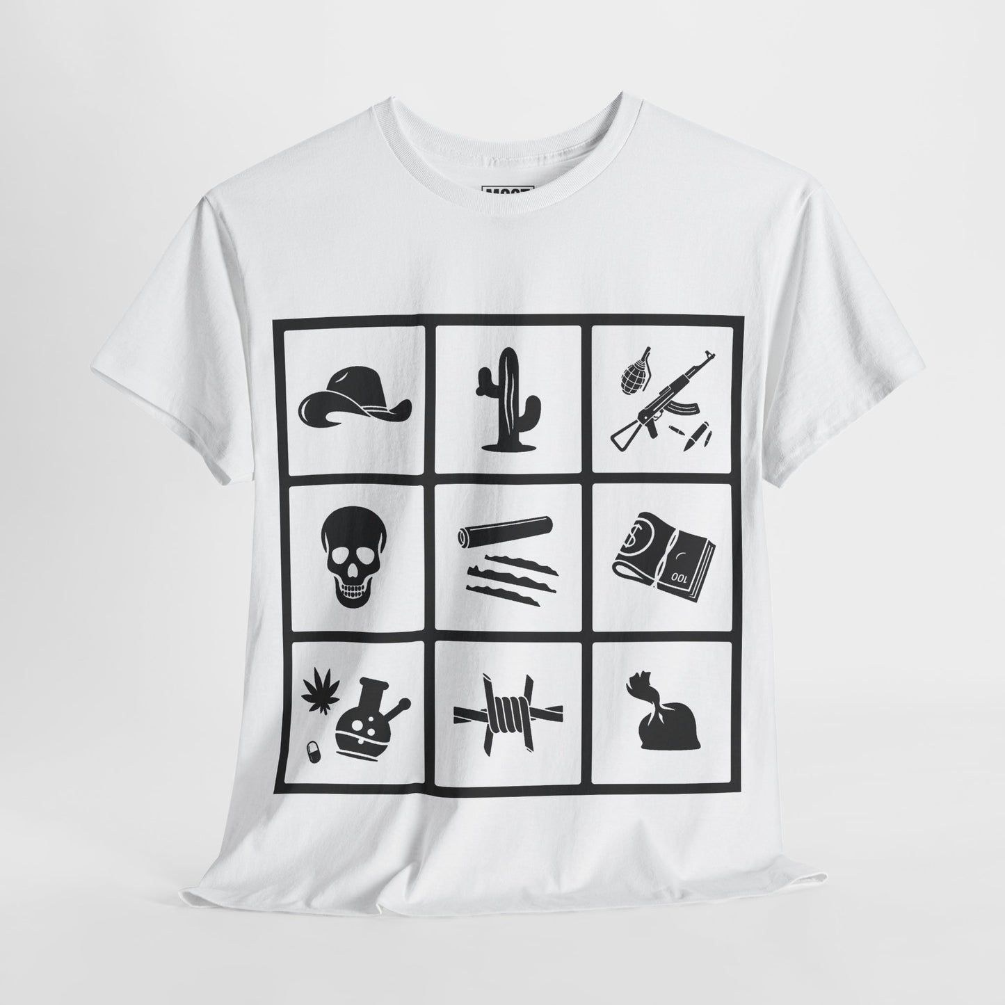 π₯ Cartel Couture "Narco Grid" T-Shirt - Most Wanted π₯