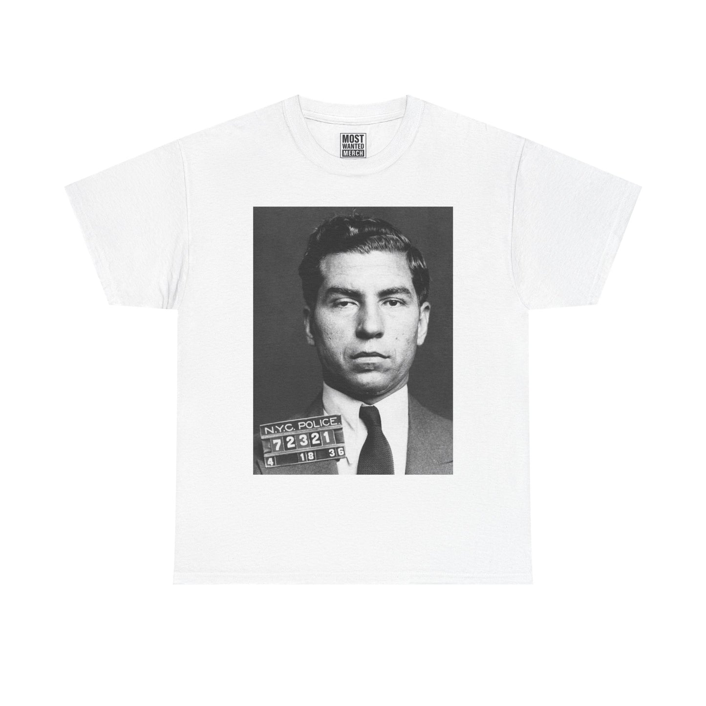 ♠️Lucky Luciano 1936 Mugshot T-Shirt – Most Wanted♠️