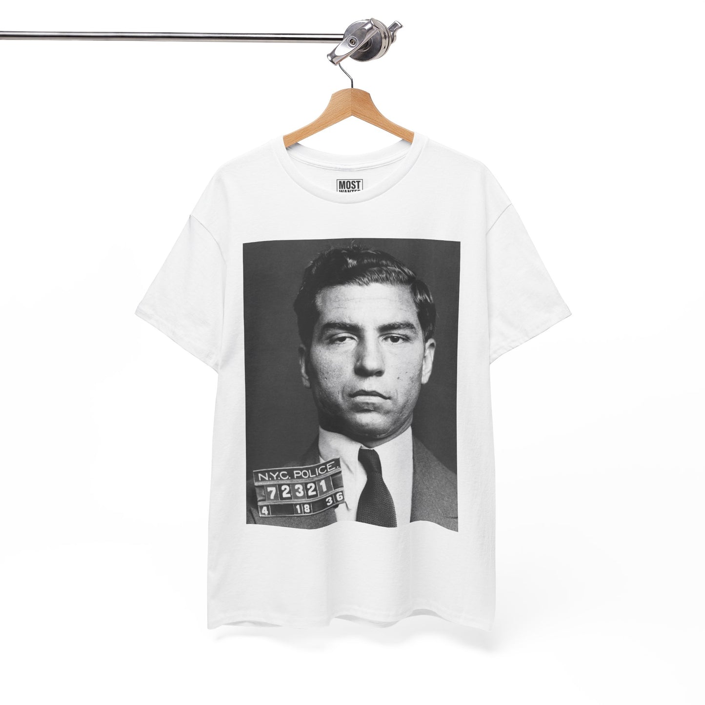 ♠️Lucky Luciano 1936 Mugshot T-Shirt – Most Wanted♠️