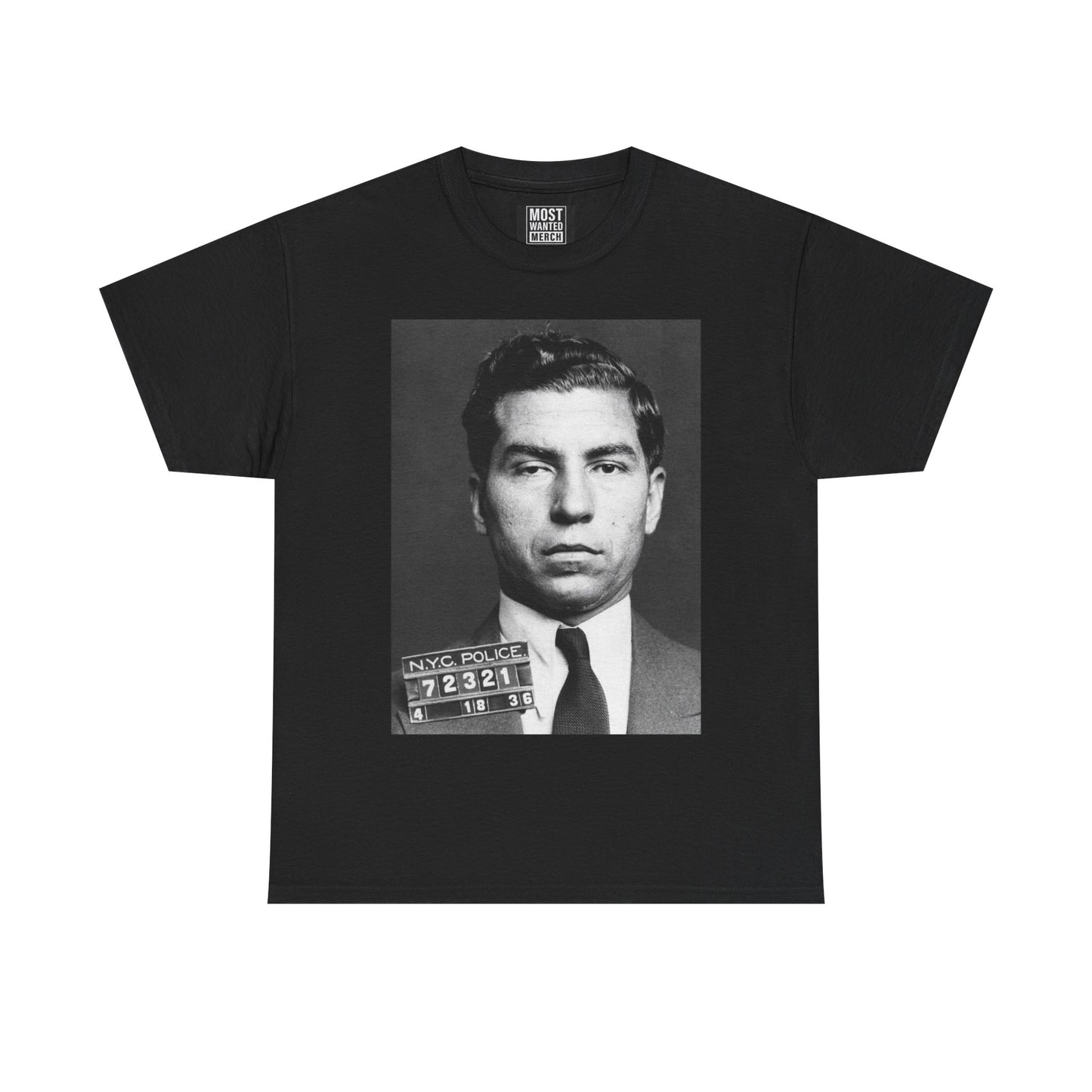 ♠️Lucky Luciano 1936 Mugshot T-Shirt – Most Wanted♠️